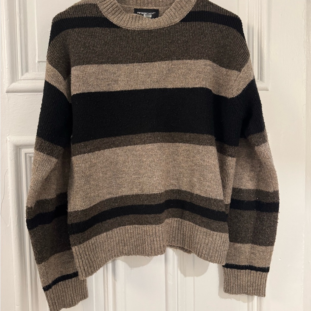 Fifteen Twenty Black and Brown Crewneck Sweater